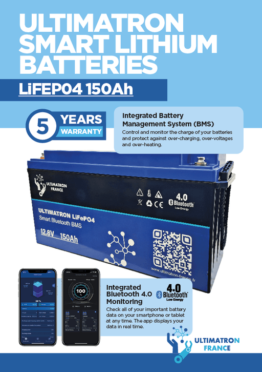 Ultimatron LiFePO4 Smart Bluetooth BMS 12.8V Batteries - The Boating Emporium