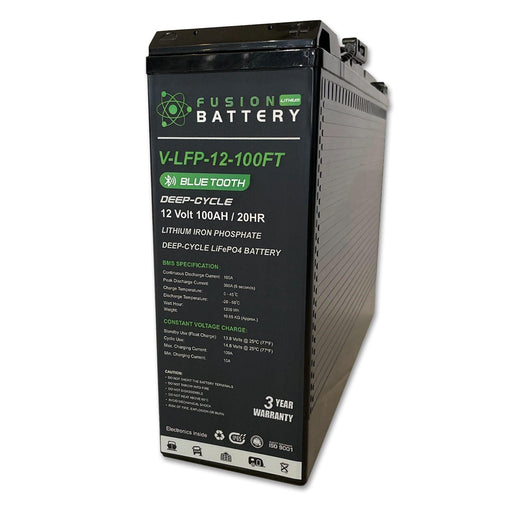 Fusion Slimline Deep Cycle 12V 100AH Lithium Battery - The Boating Emporium