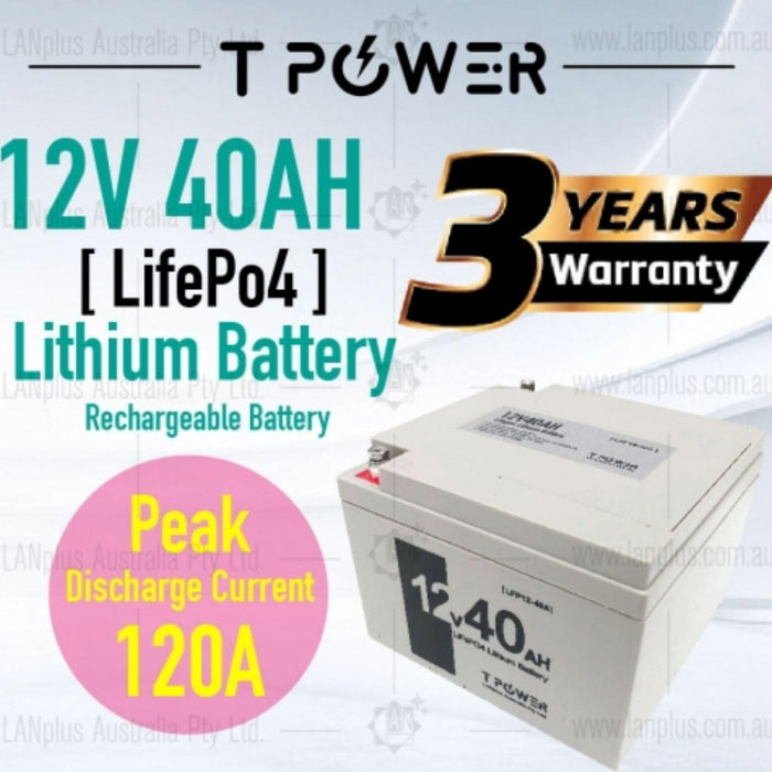 Lanplus 12V 40AH LiFePO4 Rechargeable Lithium Battery for Golf Buggy Cart Mobility Scooter - The Boating Emporium