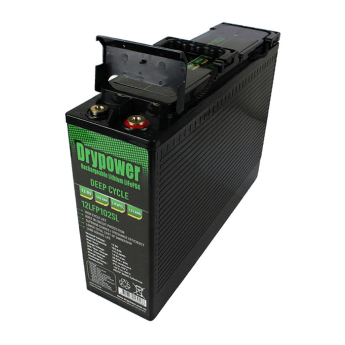 Drypower 12.8V 102.6Ah Front Terminal Lithium Iron Phosphate (LiFePO4) Rechargeable Battery - The Boating Emporium