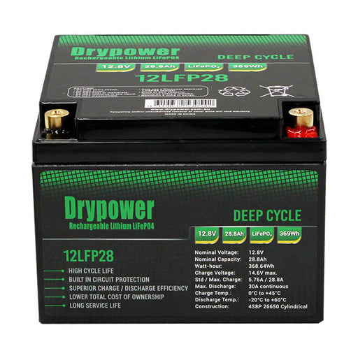 Drypower 12.8V Lithium Iron Phosphate (LiFePO4) Rechargeable Battery - The Boating Emporium
