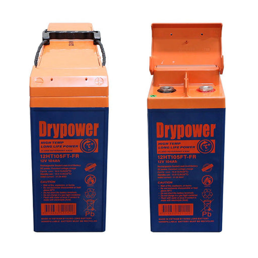 Drypower 12V 104Ah High Temperature Long Life Standby Front Terminal AGM Battery - The Boating Emporium