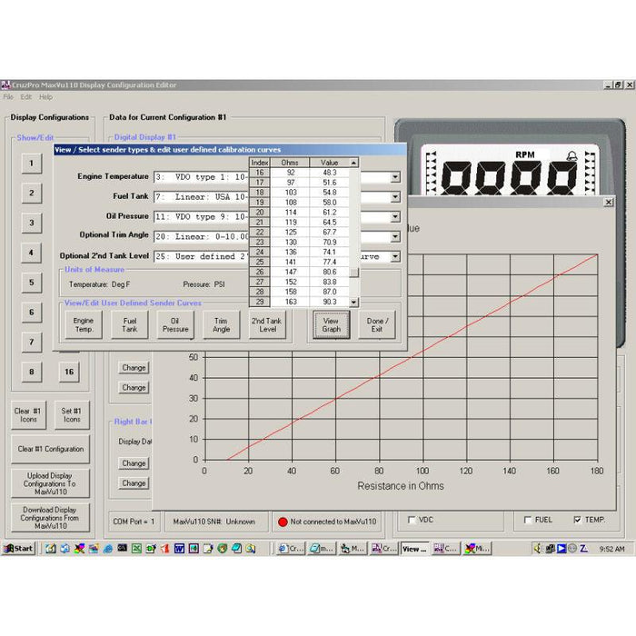 CruzPro MaxVu110 User Configurable Multi-Function Instrument display 2