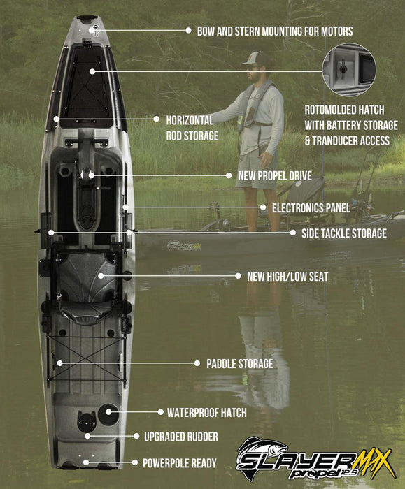 Native Watercraft Slayer Propel Max 12.5 Pedal Fishing Kayak - The Boating Emporium